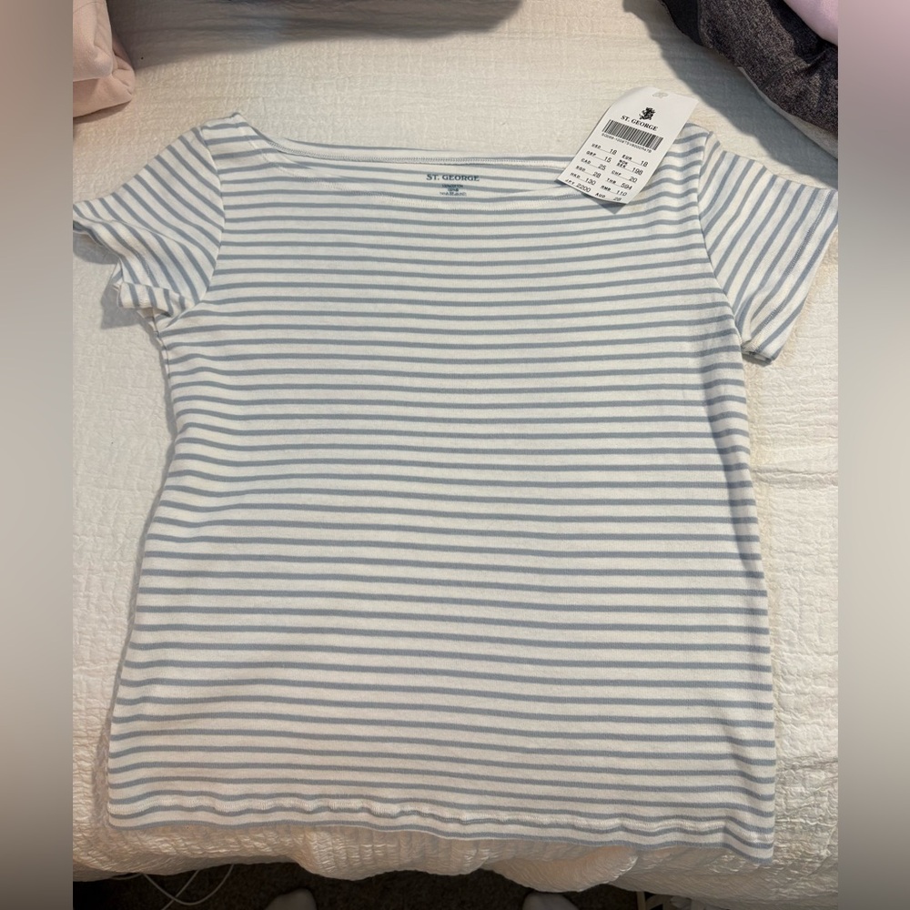 brandy melville (st. george), wide neck striped shirt